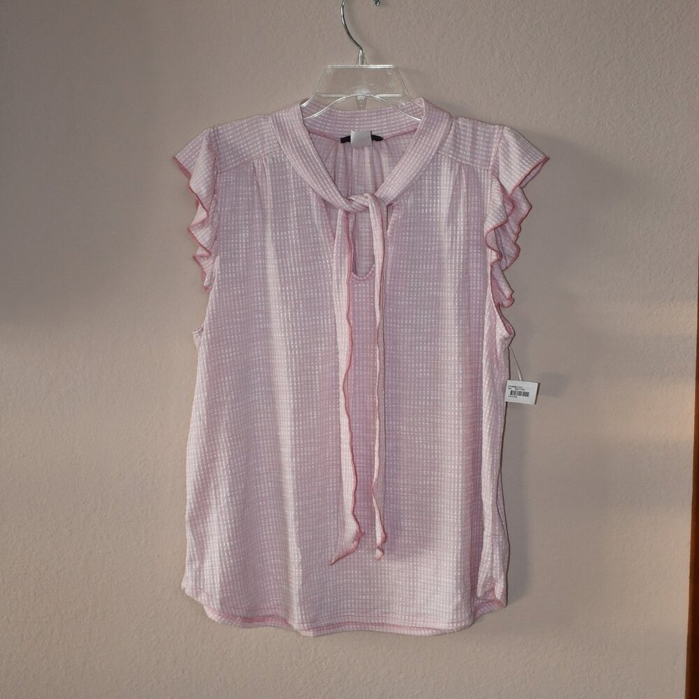 Gyft Petite's Pink Cap Sleeve Tie Top Size PXL